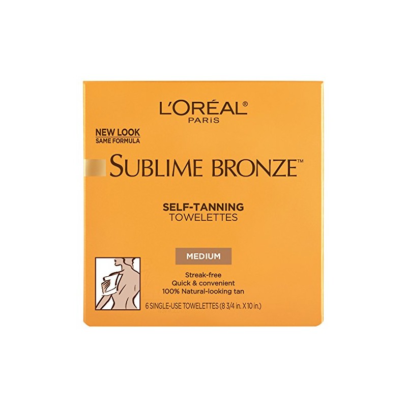L'Oreal Paris Sublime Bronze Self-Tanning Body Towelettes, 6 Count