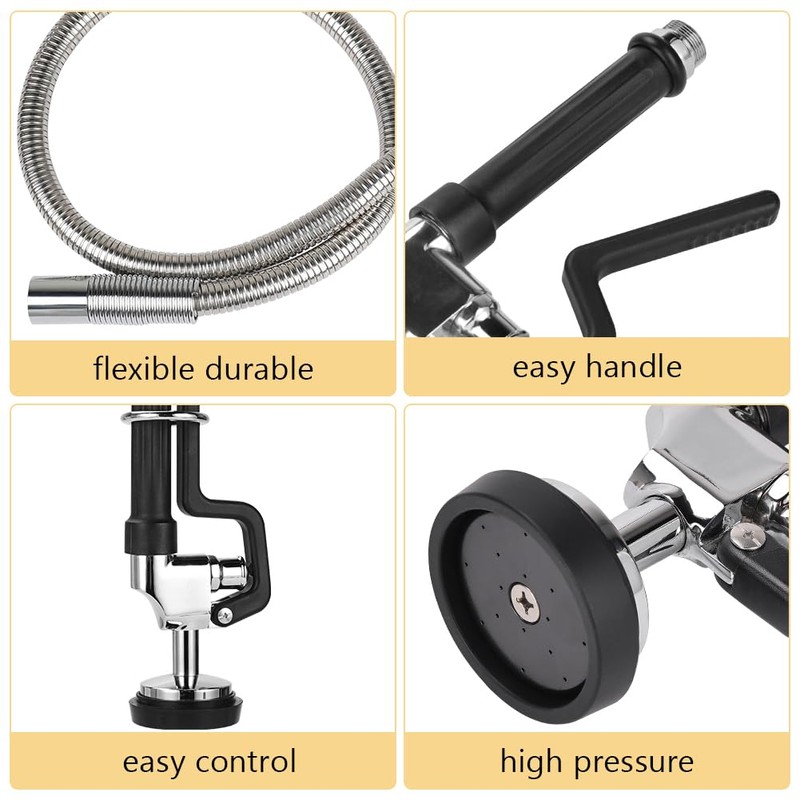 Pre Rinse Hose with Sprayer Valve, 38 Inch Commercial Dish