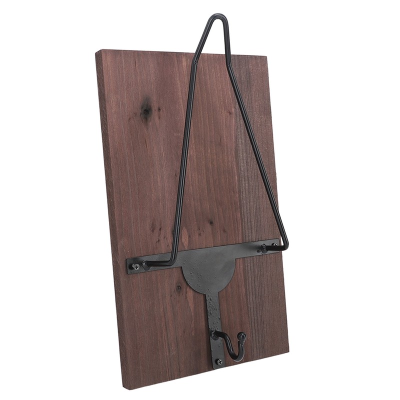 Motorcycle Helmet Rack with Jacket Hook Wood and Iron Wall