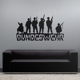 German Armed Forces Soldiers Team One Army Wall Art Wall Sticker Decal (Approx. 45x25 cm Black # 3803
