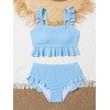 Floerns Girl's 2 Piece Bathing Suit Ruffle Trim Summer Bikini