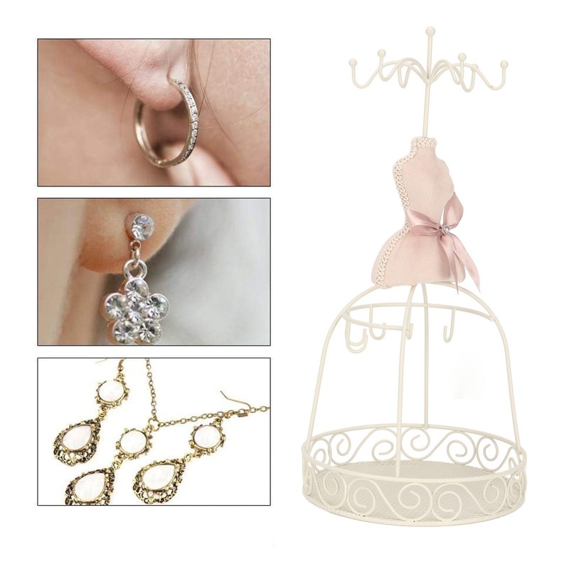 Mannequin Dress Jewelry Display Stand Earrings Necklace Storing Multifunctional Display