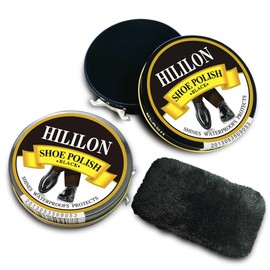 HILILON Black Shoe Polish 2-Pack 50ML 3.4OZ Premium Leather Shoe Polish with Shoe Shine Cloth for Shining, Conditioning, and Restoring Ideal for Black Boots and Shoes