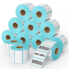 MFLABEL 2.25x1.25 inch Direct Thermal Labels 2-1/4 x 1-1/4 Inch White Thermal Printer Labels for UPC Barcode, Self-Adhesive Address Shipping Thermal Label Stickers 12 Rolls（1 Rolls/1000 Labels）