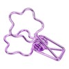 100pcs Binder Clips Cute Flower Shape Metal Hollowed Long Tail