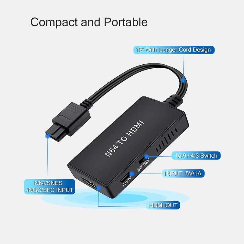 COMBLU N64 to HDMI Converter Adapter, HDMI Cable for N64,