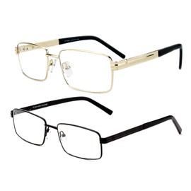 Newbee Fashion - Slim Metal Frame Durable Prescription Ready Clear Lens Glasses with Spring Hinge