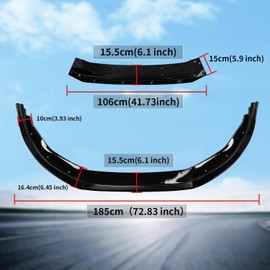 Archaic Front Lip Compatible with Honda Accord 11th Sedan EX/LX/Hybrid Sport/Touring 2023-2025, 4pcs Front Bumper Lip Splitter, Gloss Black Chin, 2023 Accord Extension Accessories