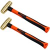 WEDO 2PCS Brass Hammer Set,1/2lb&1-1/2lb,Sledge Hammer Kit,Solid Brass Mallet Hammer,Fiberglass