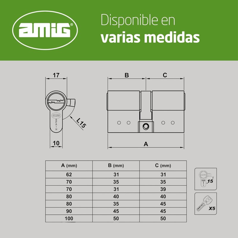 Amig - Door Security Cylinder | Anti-Pick & Bumping Protection