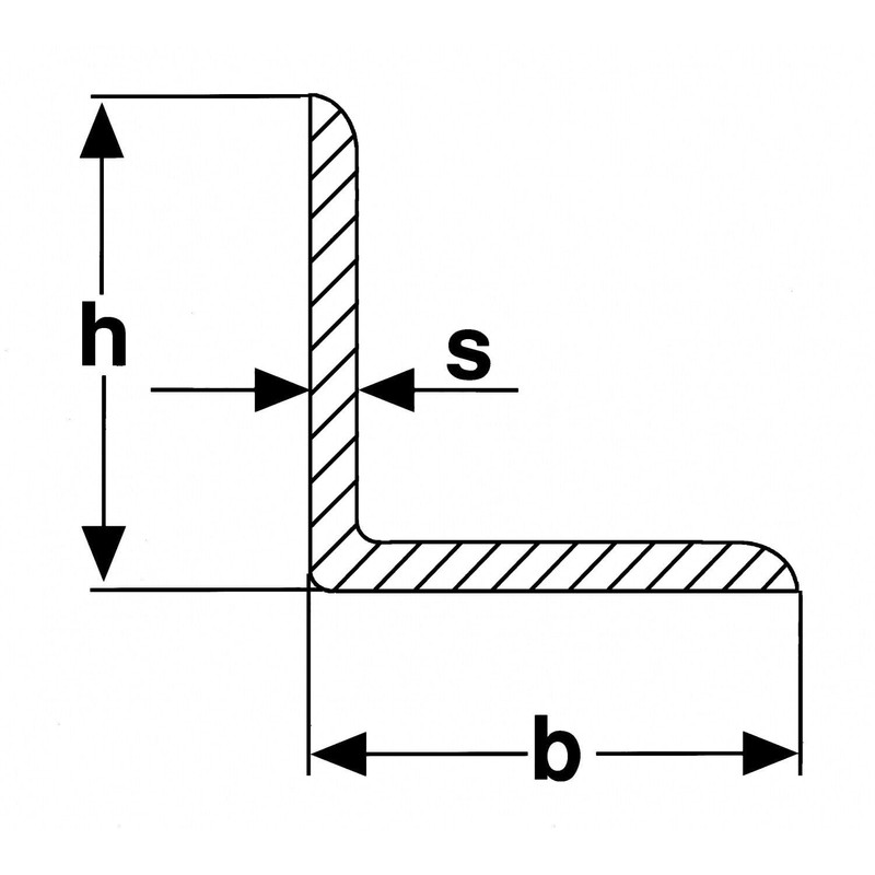 thyssenkrupp Angle Profile made of Aluminium, Isosceles, EN AW-6060 in