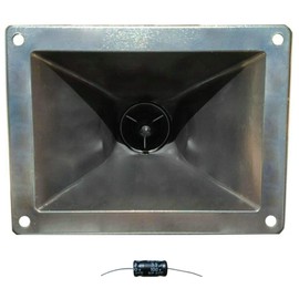 Ciare 1 PT252 Driver Tweeter with Compression 12.00 x 9.00 cm 75 Watt RMS and 200 Watt Max Impedance 8 Ohm Sensitivity 105 dB House Party + Free Capacitor, Pack of 1