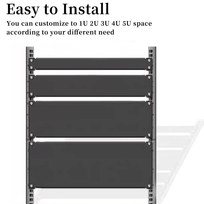 1U Blank Panel Rack Mount Spacer Filler Panel 19" Black