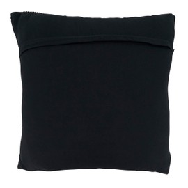 SARO LIFESTYLE Noir Collection Chindi Throw Pillow Cover, 22", Black