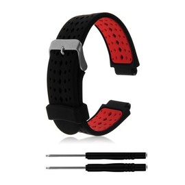 ZSZCXD Soft Silicone Replacement Watch Band for Garmin Forerunner 235/220 / 230/620 / 630/735 Smart Watch (02 Black & Red)