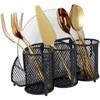 Metal Utensil Caddy Mesh Silverware Caddy 4 Compartments Flatware Caddy