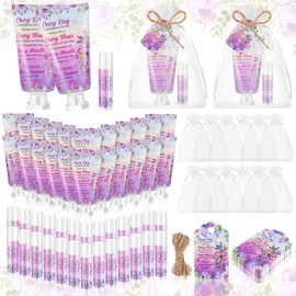 Swiffen 48 Sets Christian Hand Cream and Lip Balm Gift Set Hand Cream Gift for Women Travel Size Hand Lotion and Lip Balm Bulk with Organza Bag and Tag for Baby Shower Mom Holiday Gift(Refined)