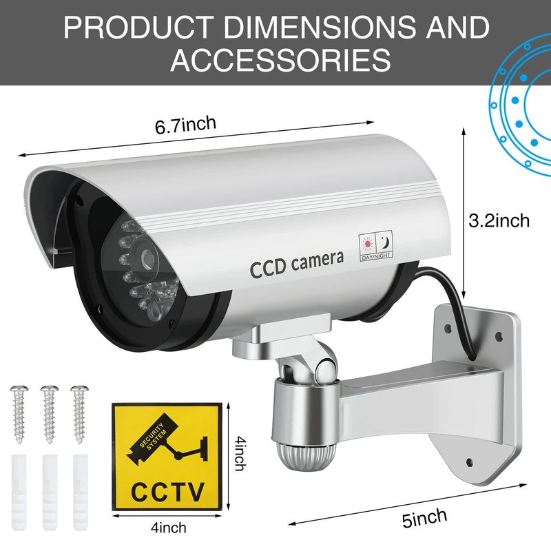 Macarrie 8 Pcs Fake Camera Realistic Dummy Security Camera Plastic