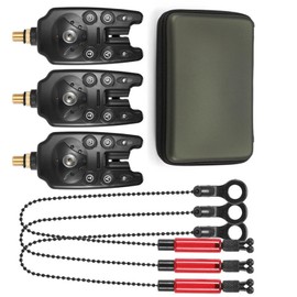 SOUUXIU Adjustable Tone, Volume And Sensitivity For Precise Detection Led Signal, Seamless Integration With Fishing Alarm, Fishing Bite Alarm Kit With Zipper Case (Red)