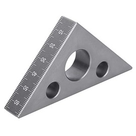 ASHATA Regla Triangular De AleacióN De Aluminio De 45 Grados, Regla Triangular AleacióN De Aluminio, Calibre De áNgulo Recto Esmerilado De 45/90 Grado