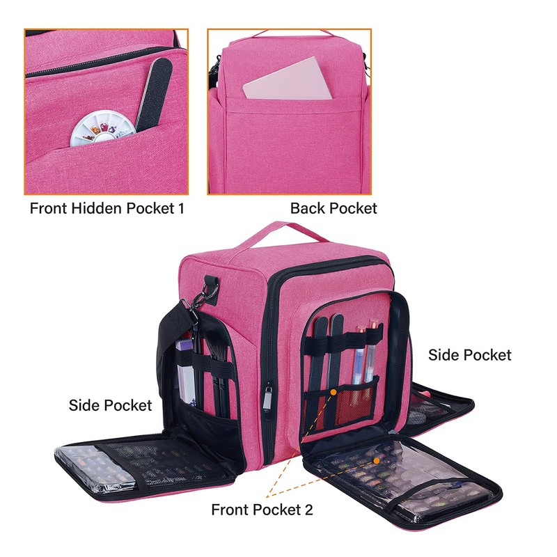 UOZL Nail Polish Organizer Case Holds 60 Bottles Portable Travel