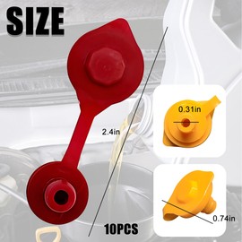 Zpana 10PCS Car Gas Can Vent Cap, Flexible Vehicle Fuel Jug Vent Plug Replacement Cover, Automotive Pour Nozzle Gasket Stopper Collar Accessories, Universal for SUV Sedan Truck (Red)