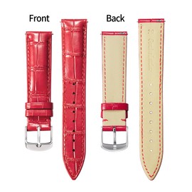 [BINLUN] Leather Watch Band Genuine Calfskin Replacement Watch Strap Quick Release Genuine Leather Watch Strap Alligator Pattern 10 Colors 13 Sizes for Men Women, 22 mm