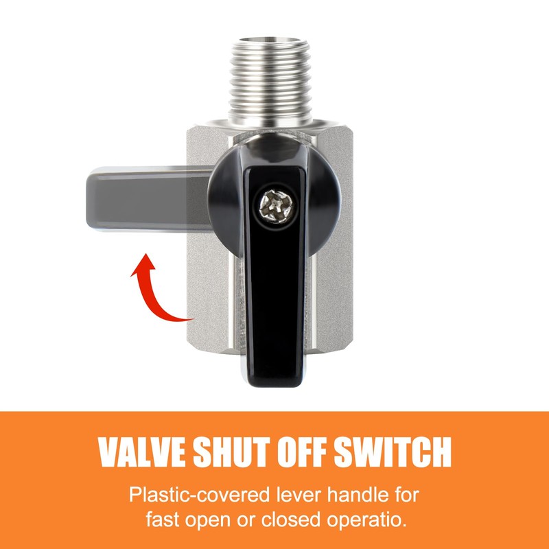 GASHER 1PC 1/8 Inch Mini Brass Ball Valve Shut Off