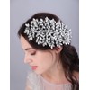 Lenjicons Bridal Rhinestone Hair Comb Large Rhienstone Wedding Headpiece Handmade