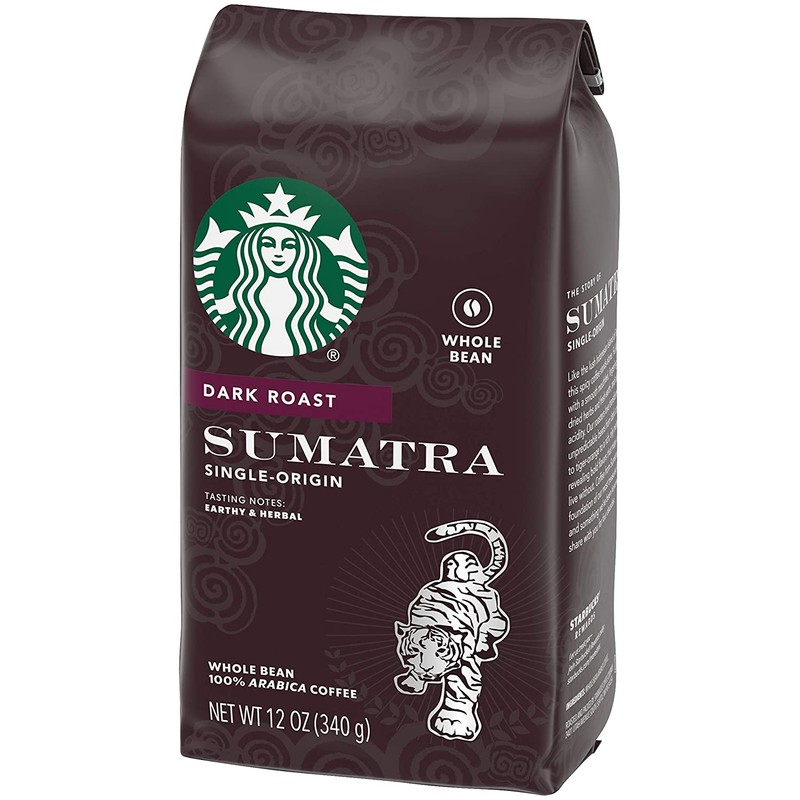Starbucks Sumatra Coffee, Whole Bean, 12-Ounce Bags (Pack of 3)