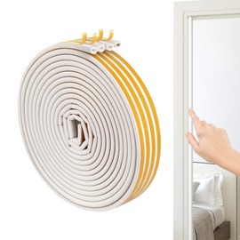 LSXD Burlete para Puerta, 20M Cinta Aislante de Ruido para Ventanas Autoadhesivos, Tira de Sellado para Puerta de Gomas para el Agua, Frío, Calor, Polvo, Ruidos, Insecto en Recámaras,Cocina(Blanco)