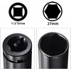 1/2" Drive by Deep Impact Socket, Heat-Treated CR-V Steel 6"
