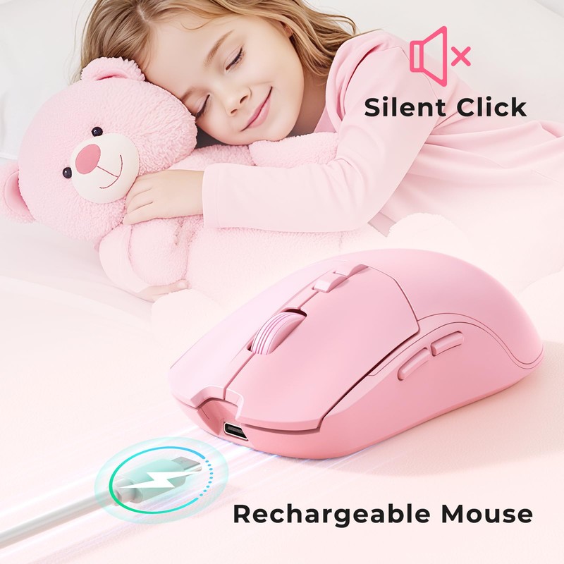 KOPJIPPOM Wireless Keyboard and Mouse Set with Quiet Keys, 2.4G