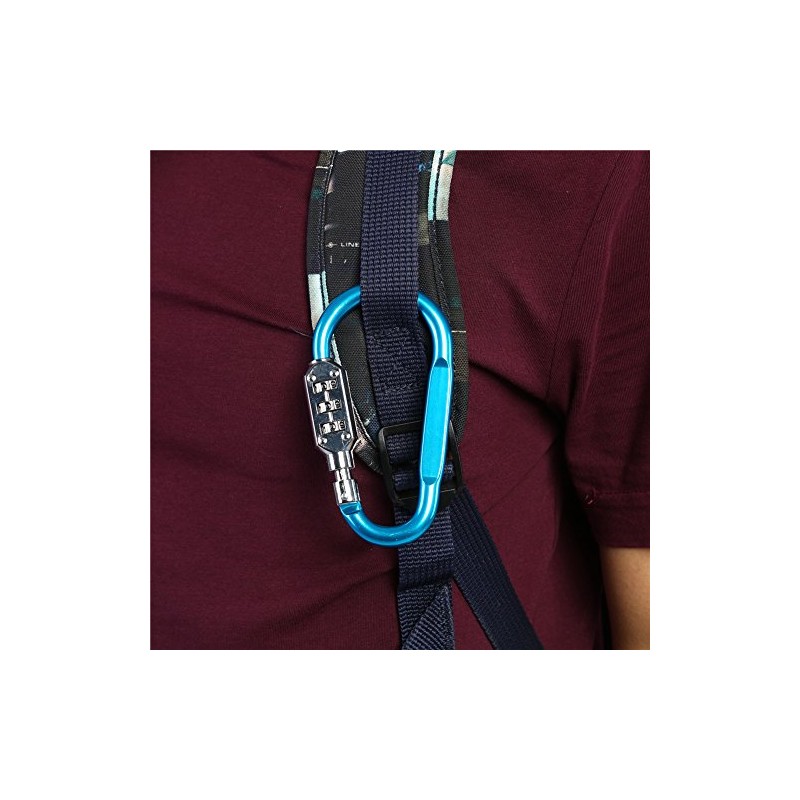 Carabiner Lock, D-Ring Chain Clip Hook Travel Bag Luggage Security