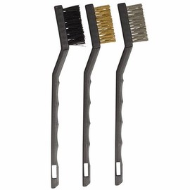 Wideskall® Nylon, Brass and Stainless Steel Mini Wire Brush Set for Cleaning Dust Welding Slag and Rust (15 Pieces Set)