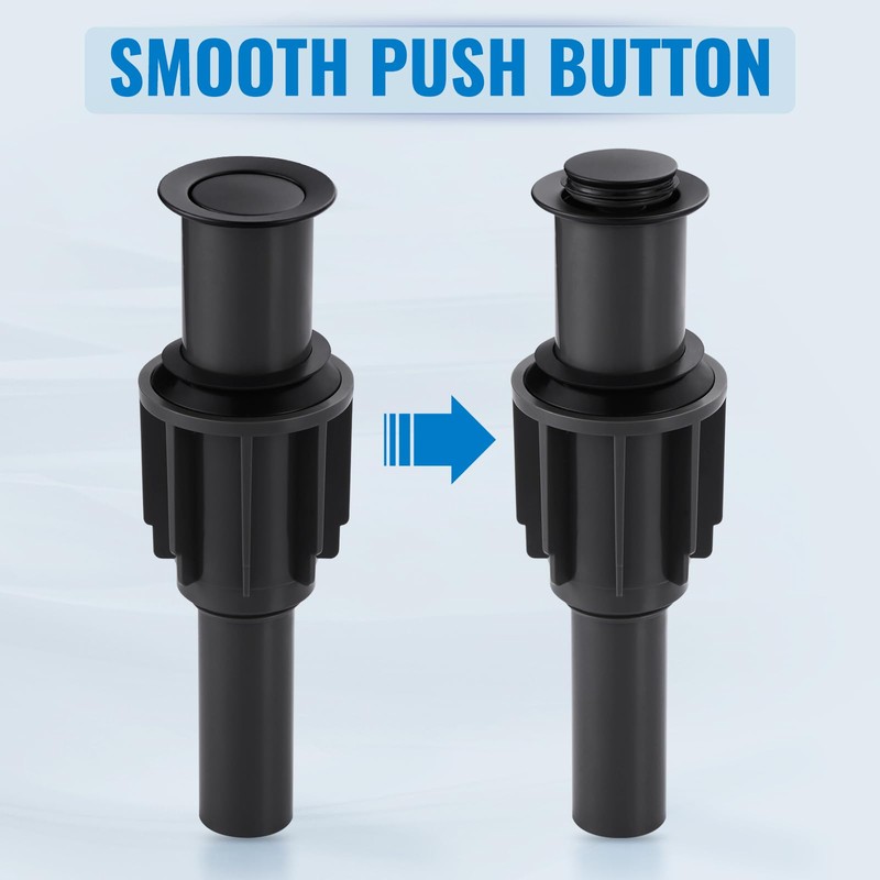 ALEASHA Pop Up Sink Drain Without Overflow, Bathroom Sink Drain