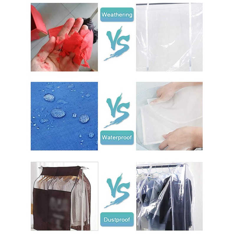 Ruibo - Funda transparente para perchero con 2 cremalleras duraderas,
