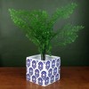 Leaf Ceramic Indoor Cachepot Planters, Blue White Floral Print, 12cm