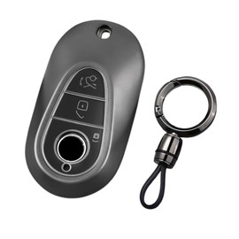 ontto car key fob cover fit for Mercedes C S Class W223 W206 EQS 450 500 V297 580 EQE V295 AMG S500L 2021-2024 for Maybach key holder TPU Smart Shell case keyring keychain auto styling Accessories B1