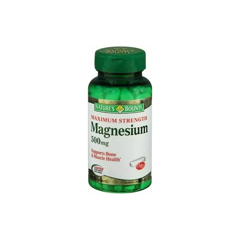 NATURES BOUNTY MAGNESIUM OXIDE 500MG HIGH POTENCY 100 COUNT