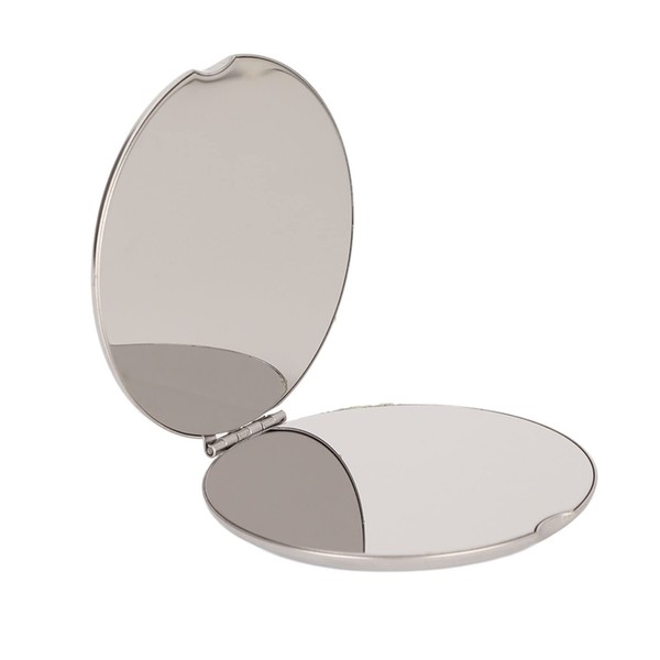 Mini Espejo Plegable de Bolsillo Espejo de Doble Cara de Acero Inoxidable Pequeño Monedero Espejo de Viaje Portátil Espejos Cosméticos Compactos para Maquillaje (Redondo)