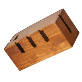 Zerodeko Wooden Cable Management Box Retro Cord Organizer for Desk Space Saving for Home Office Efficient Storage for Cables Devices Easy Installation Tidy Desktop