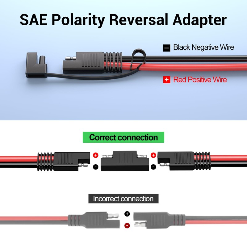 7 Way Trailer Plug to 2 Pin SAE Power Supply,7
