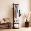 GZQXHOME Solid Wood Coat Rack Freestanding,Clothing Tree Racks with 2-layer