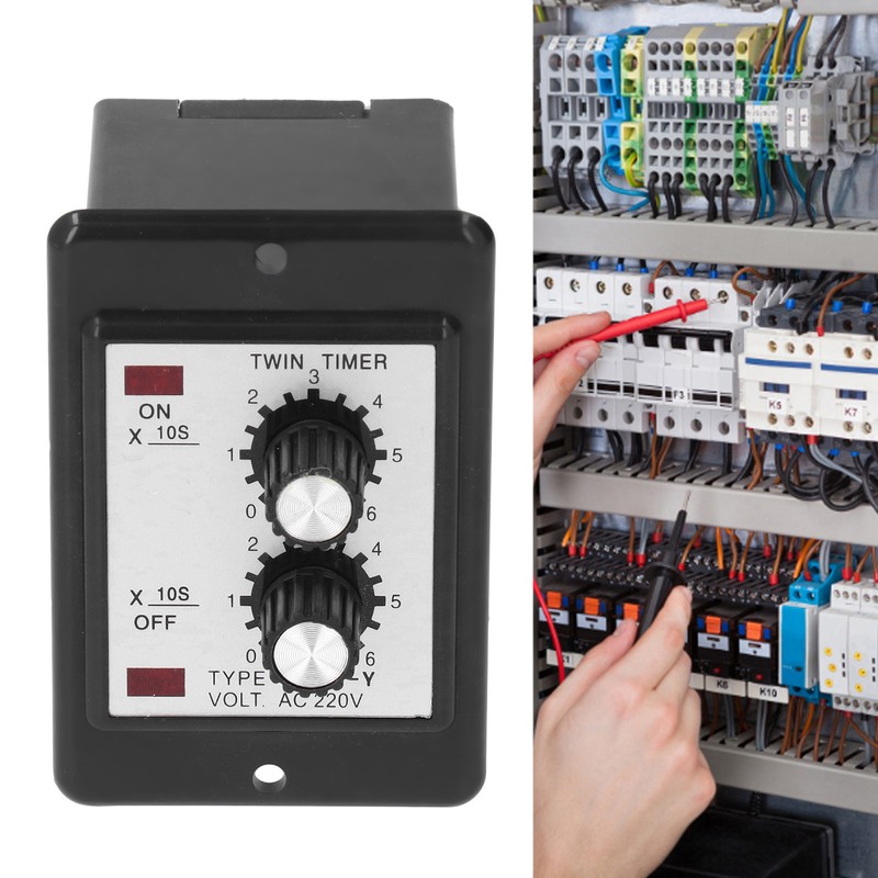 60S Twin Timer Relay Anti Interference Accurate Operation Copper Coil