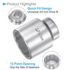 CoCud 12-Point Impact Socket, 3/4-Inch Square Drive 48mm Socket, Alloy