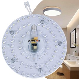OLYMSTAR 24W LED Ceiling Fan Light Kit Light Board Panel for Flush Mount Light,Retrofit LED Light Engine, 6000K Natural White