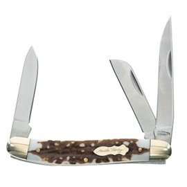 Uncle Henry Next Gen 897UH - Cuchillo de bolsillo plegable de 6.2 pulgadas con punta de clip de acero inoxidable, pie de oveja, cuchillas de punta rápida y mango de Staglon para caza, campamento y EDC
