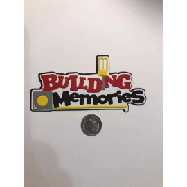 HANDMADE Die Cut / 1 Building Memories Scrapbook / Card Embellishment