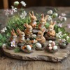 khevga Easter Decorative Figures - Set of 8 Small Wooden